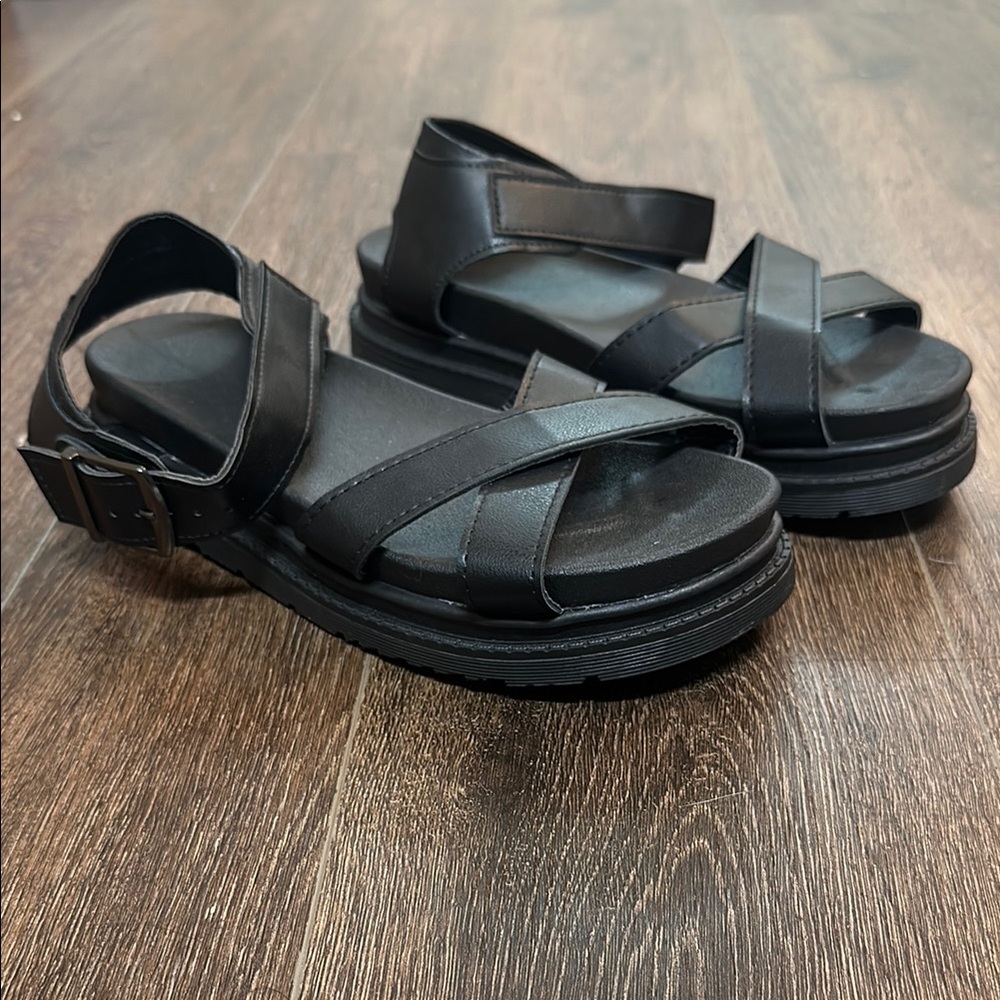 Black Strapped Sandals